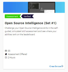 Open Source Intelligence Skill Assessment