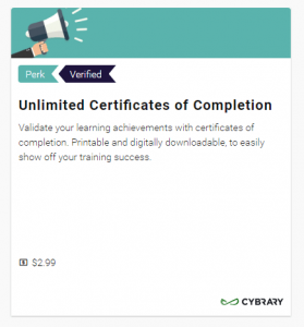 Unlimited Certificates of Completion Perk