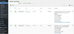 WP activitity log viewer