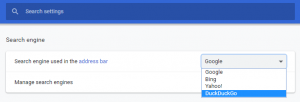 Chrome Browser DuckDuckGo Search engine