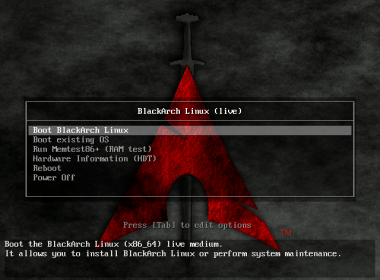 Black Arch Linux Boot