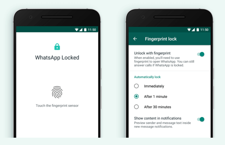 WhatsApp Fingerprint Lock For Android