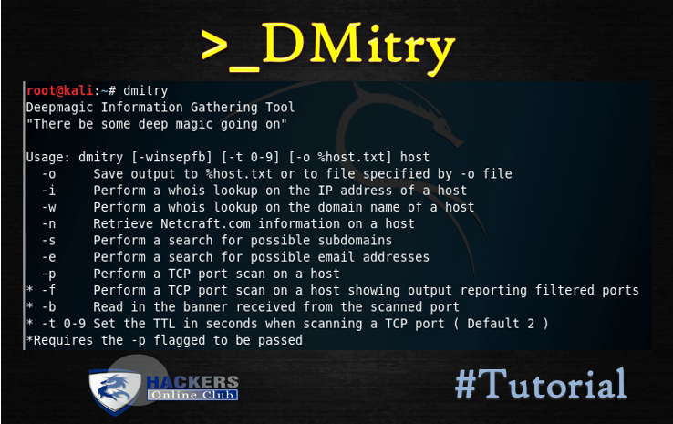 DMitry Information Gathering Suite TutorialDMitry Information Gathering Suite Tutorial