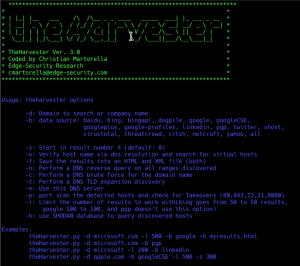 TheHarvester Options