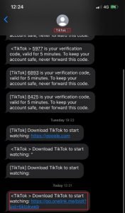 Tiktok Legitimate SMS
