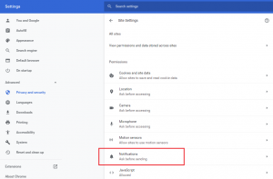 Push Notification Advance Setting Notification