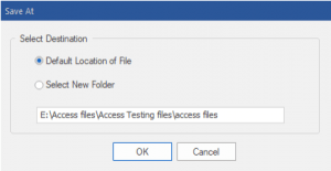 Choose Location to Save Recovered Access Database File