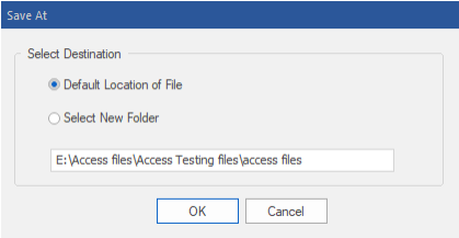Choose Location to Save Recovered Access Database File