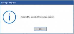 Saving Complete Message Box