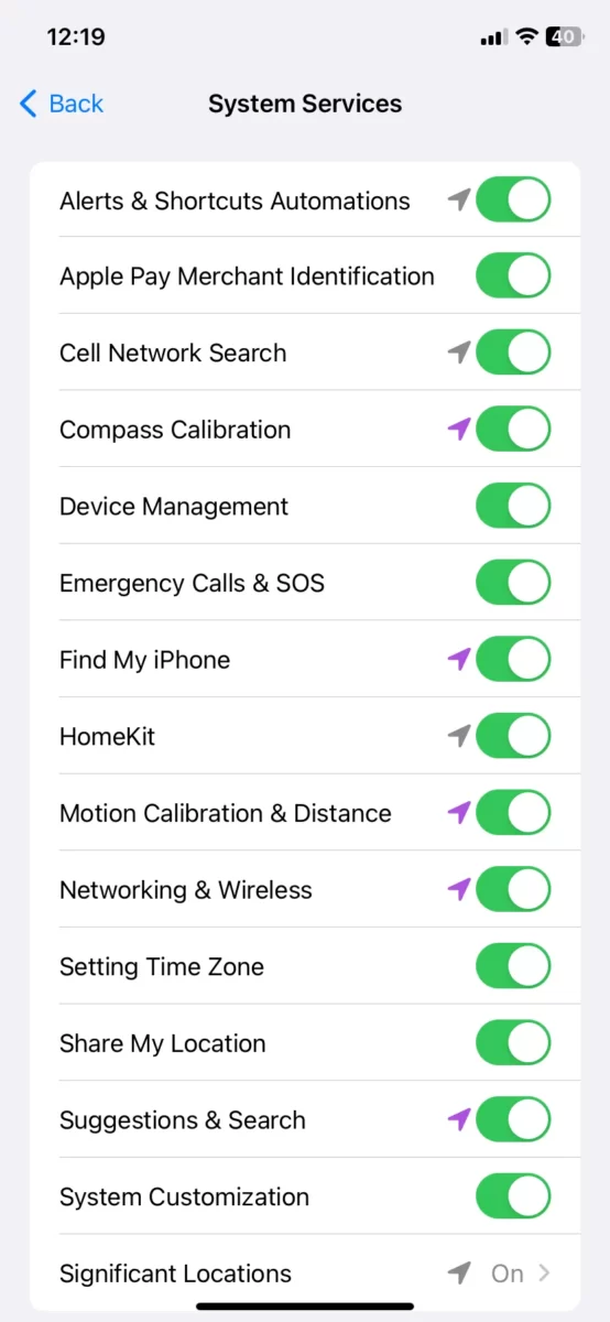 iOS 17 privacy Location Setting -Screenshot by HOC
