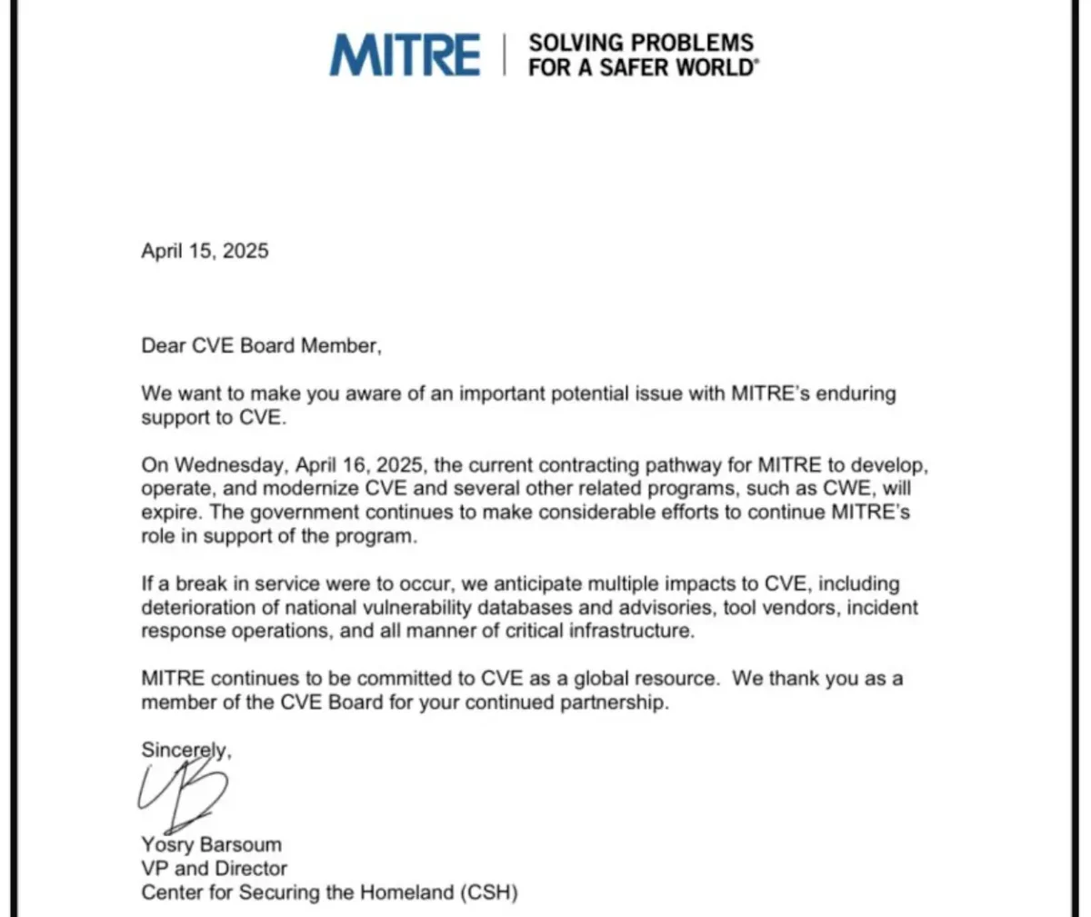 Mitre Letter