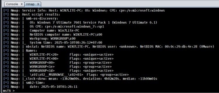 Fig. 3: Real-time scan output in the console window.