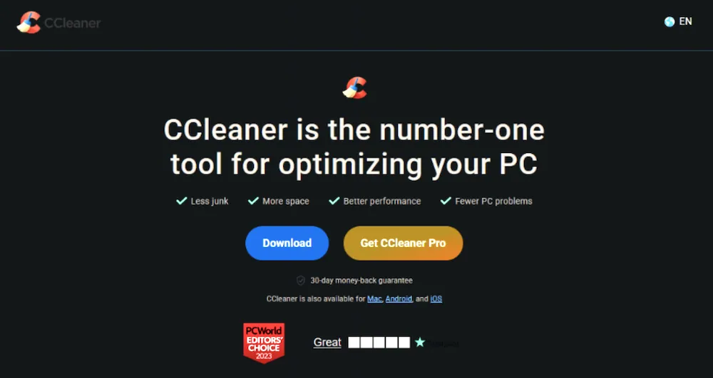 Fake CCleaner site - image by Malwarebytes