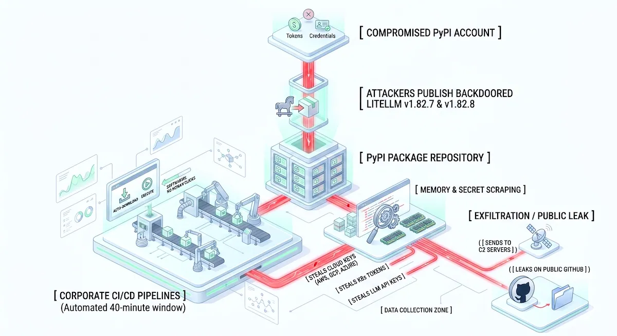 LiteLLM Supply Chain Breach: How a 40-Minute Hack Exposed 2,500+ Companies 6 What actually happened with LiteLLM