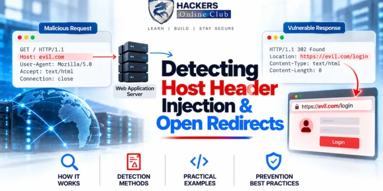 Detecting Host Header Injection & Open Redirects 5 Detection Host header injection