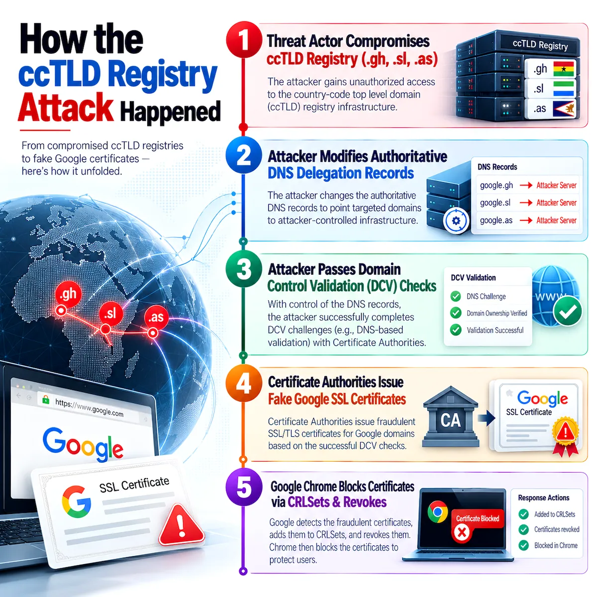 Google Domains CCTLD Registry Hijacks - Chrome Responds 6 How the ccTLD Registry Attack Unfolded